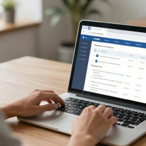 CRM для малого бизнеса — выбор системы, предприниматель за ноутбуком